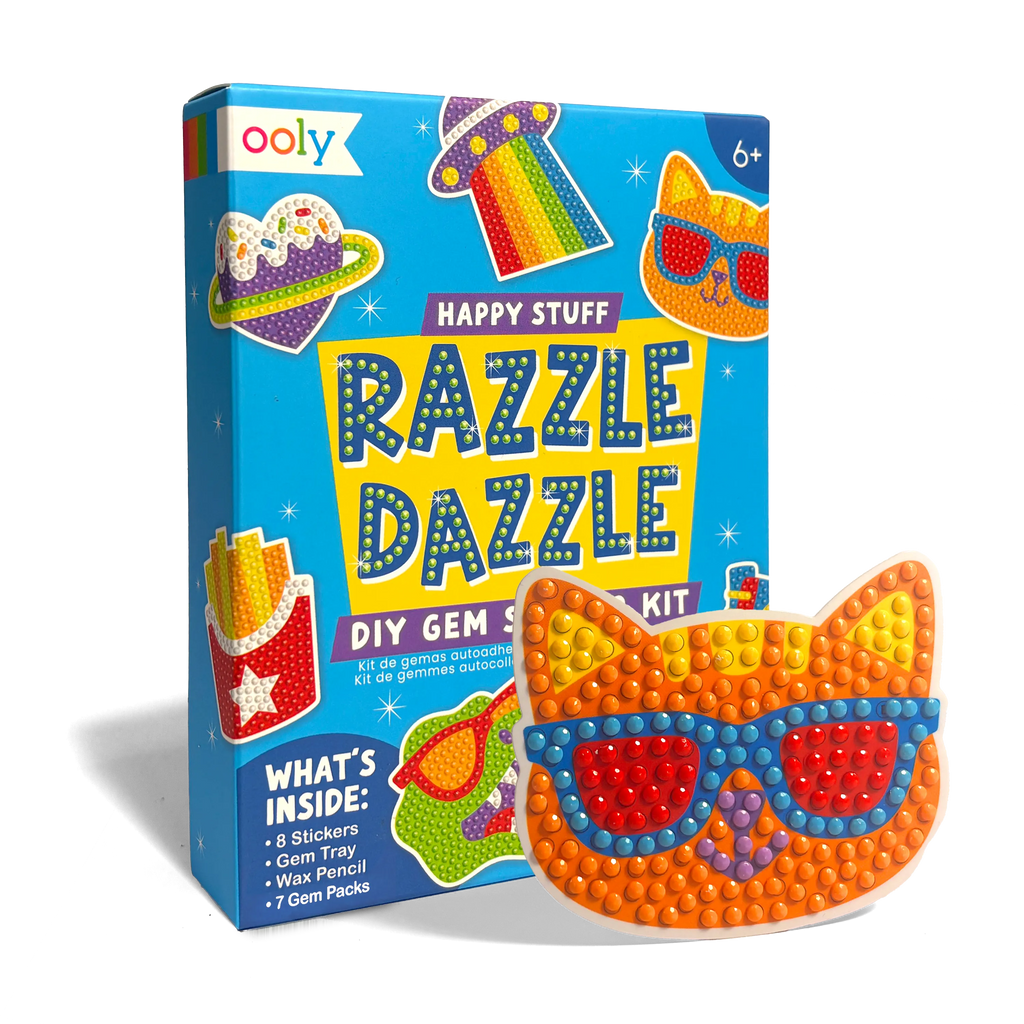 Ooly Razzle Dazzle DIY gem kit packaging with colorful design