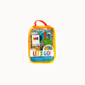 Oooh! Lets Go! Activity & Coloring Kit in a clear plastic zippered case with an orange handle, shown on a plain white background.