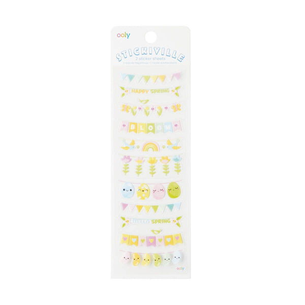 Packaged stickers with cute illustrations on a white background