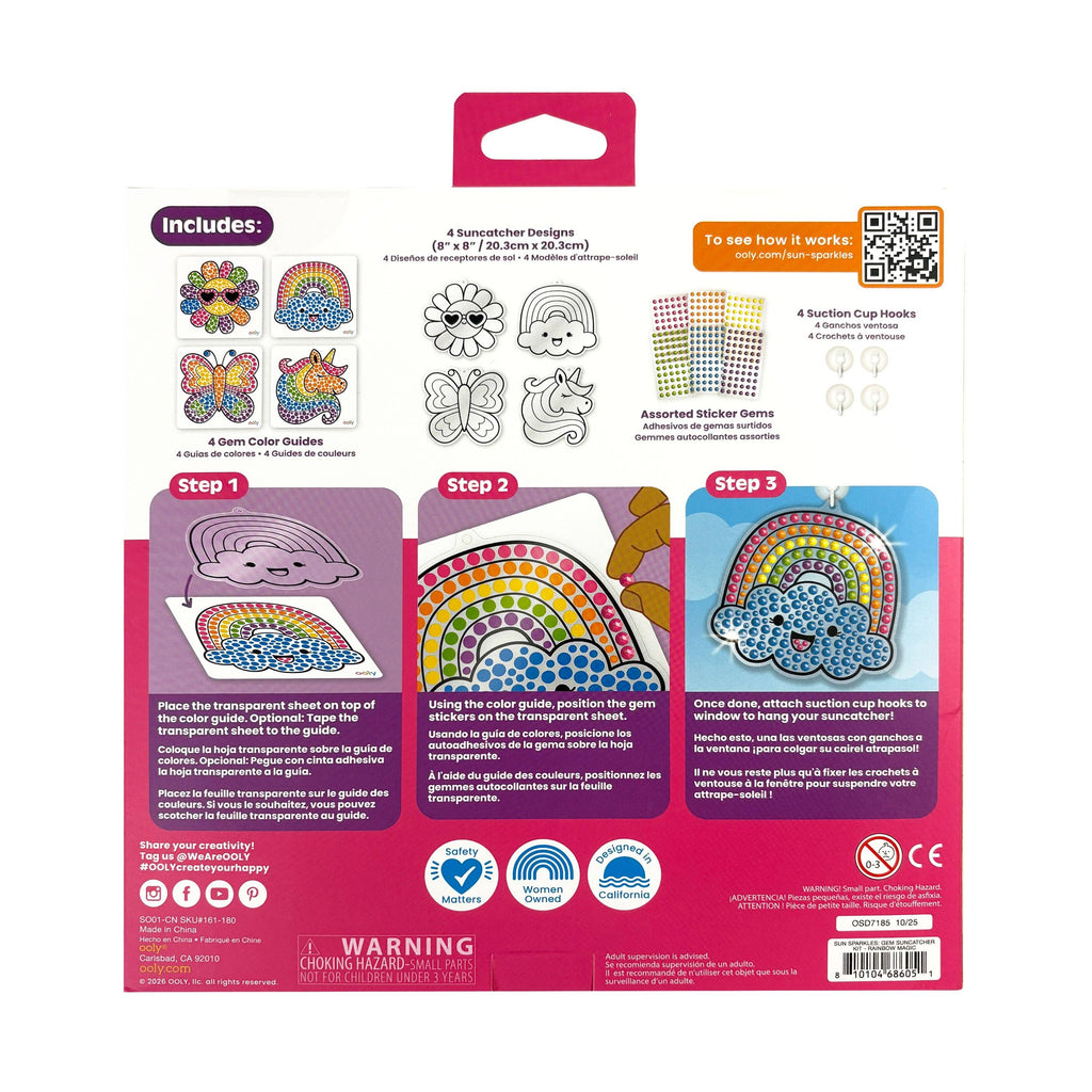 Back of a craft kit packaging with step-by-step instructions and product details.