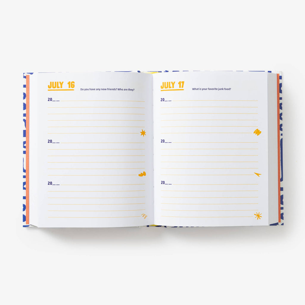 Open daily planner with July 16 and July 17 dates on a white background