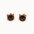 Pair of gold earrings on a white background
