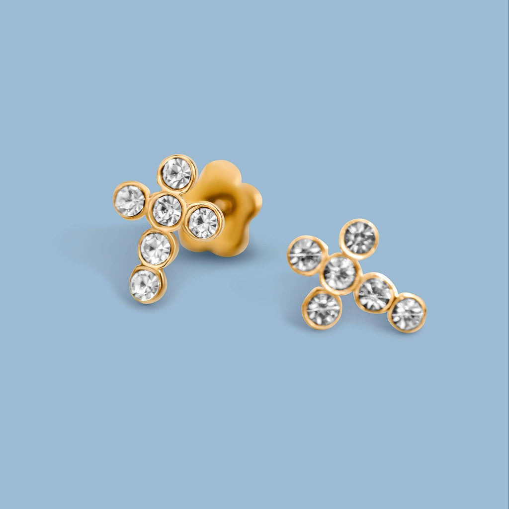 Pierced Co - CZ Cross Earrings