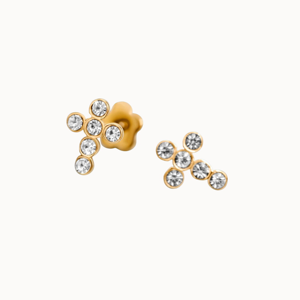 Pierced Co - CZ Cross Earrings