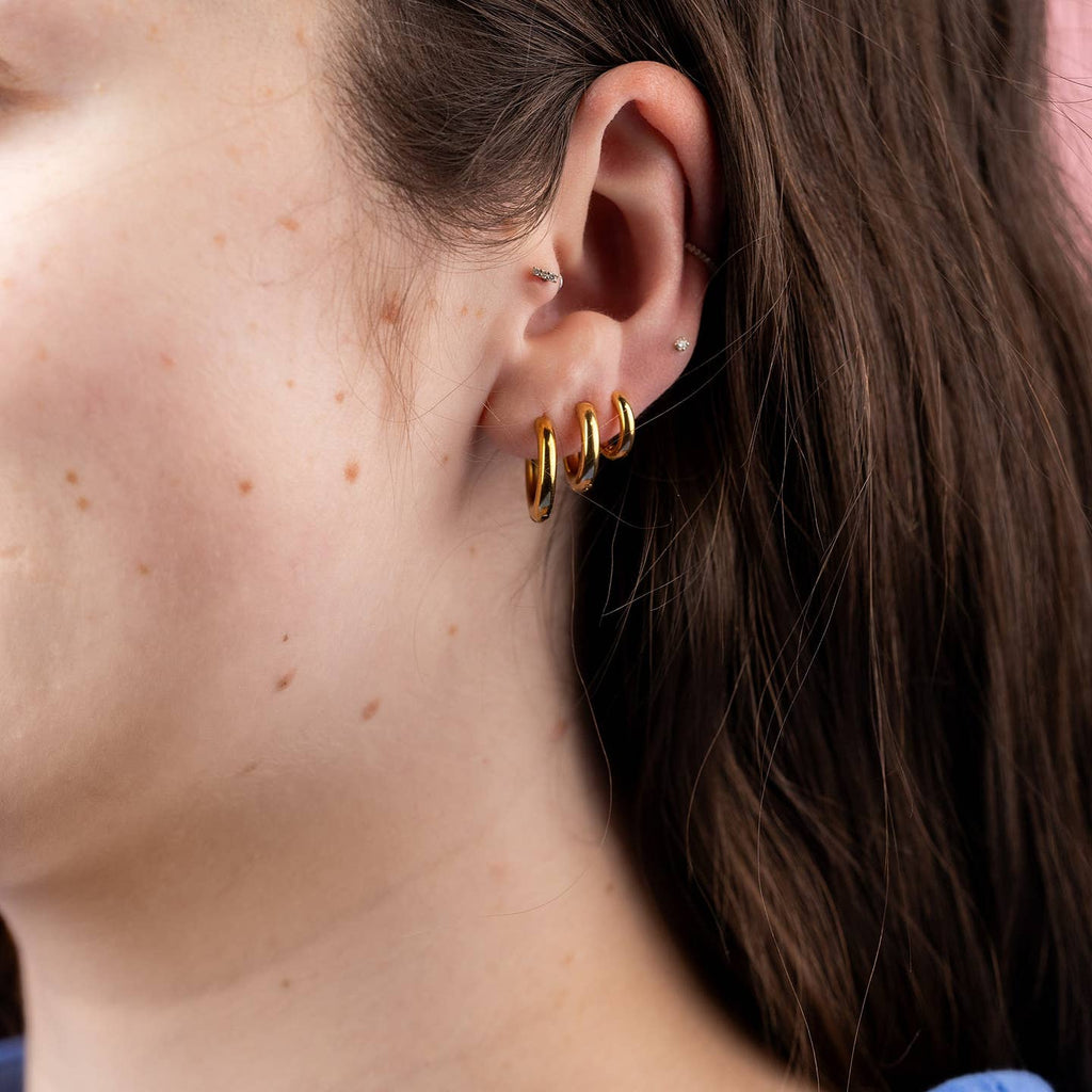 Pierced Co - Gold Huggie Earrings