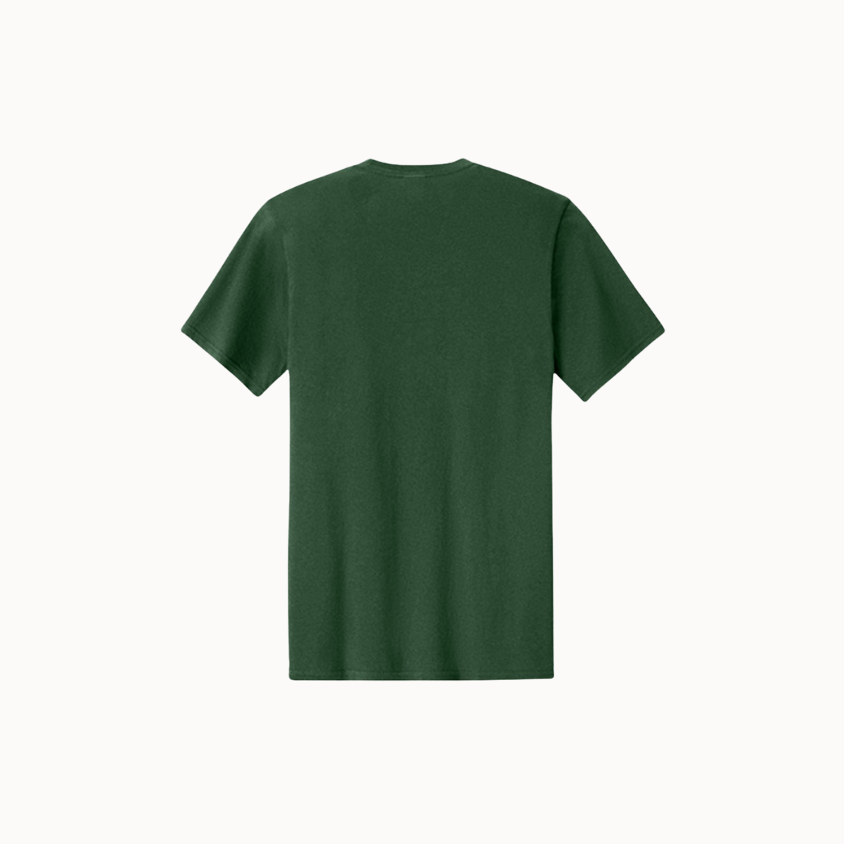 A dark green short-sleeve crewneck t-shirt shown from the back, centered on a plain white background.