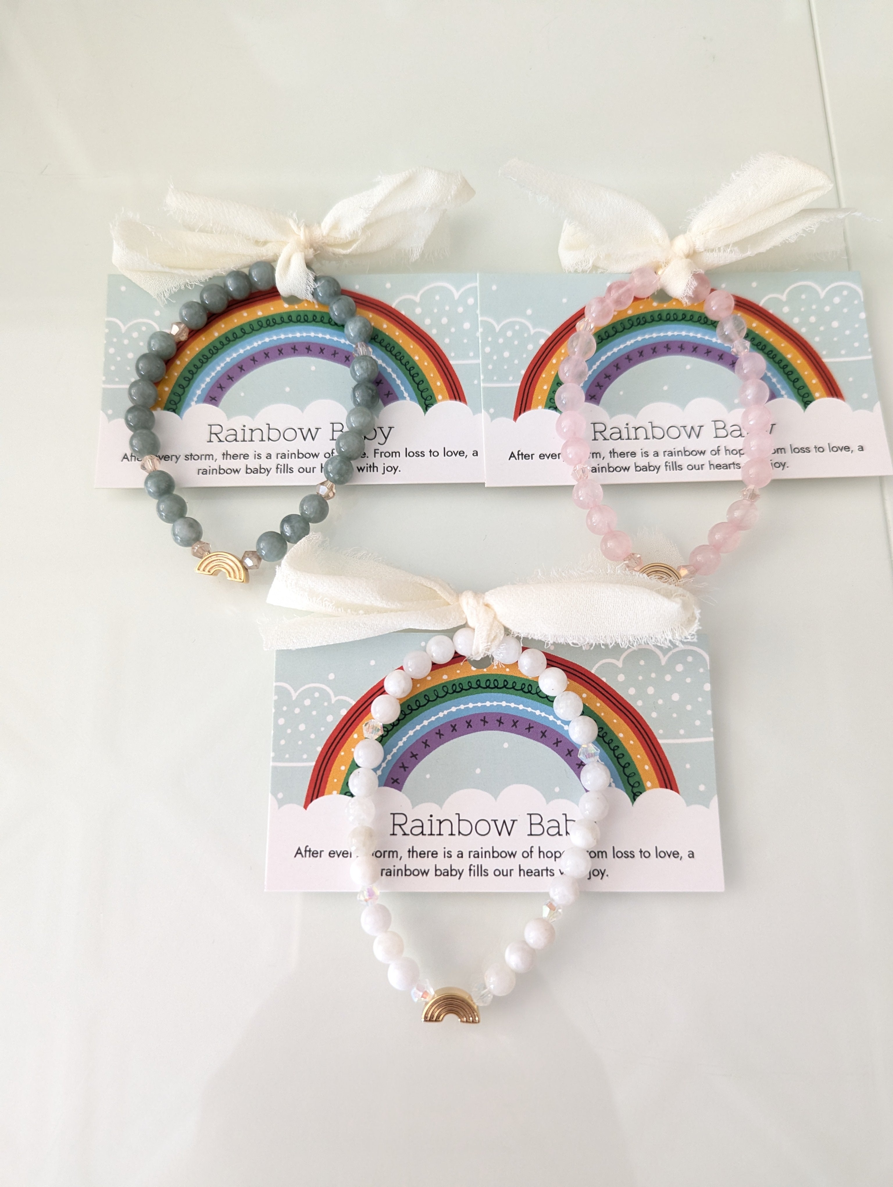 RosiesWristDesigns - Rainbow Baby bracelet