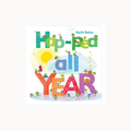 Book cover of 'Hap=pea All Year' by Keith Baker with colorful text and illustrations.