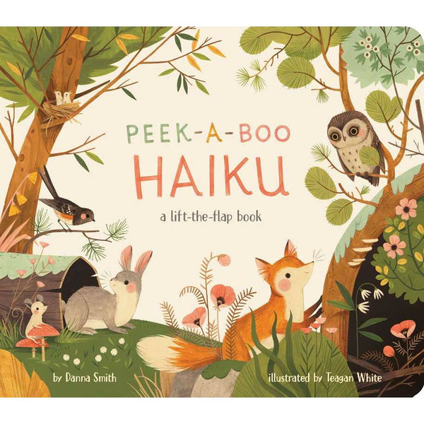 Book cover of 'Peek-a-Boo Haiku' with forest animals and text