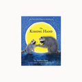 The Kissing Hand book cover by Audrey Penn, featuring two raccoons facing each other in front of a large yellow moon on a blue background.