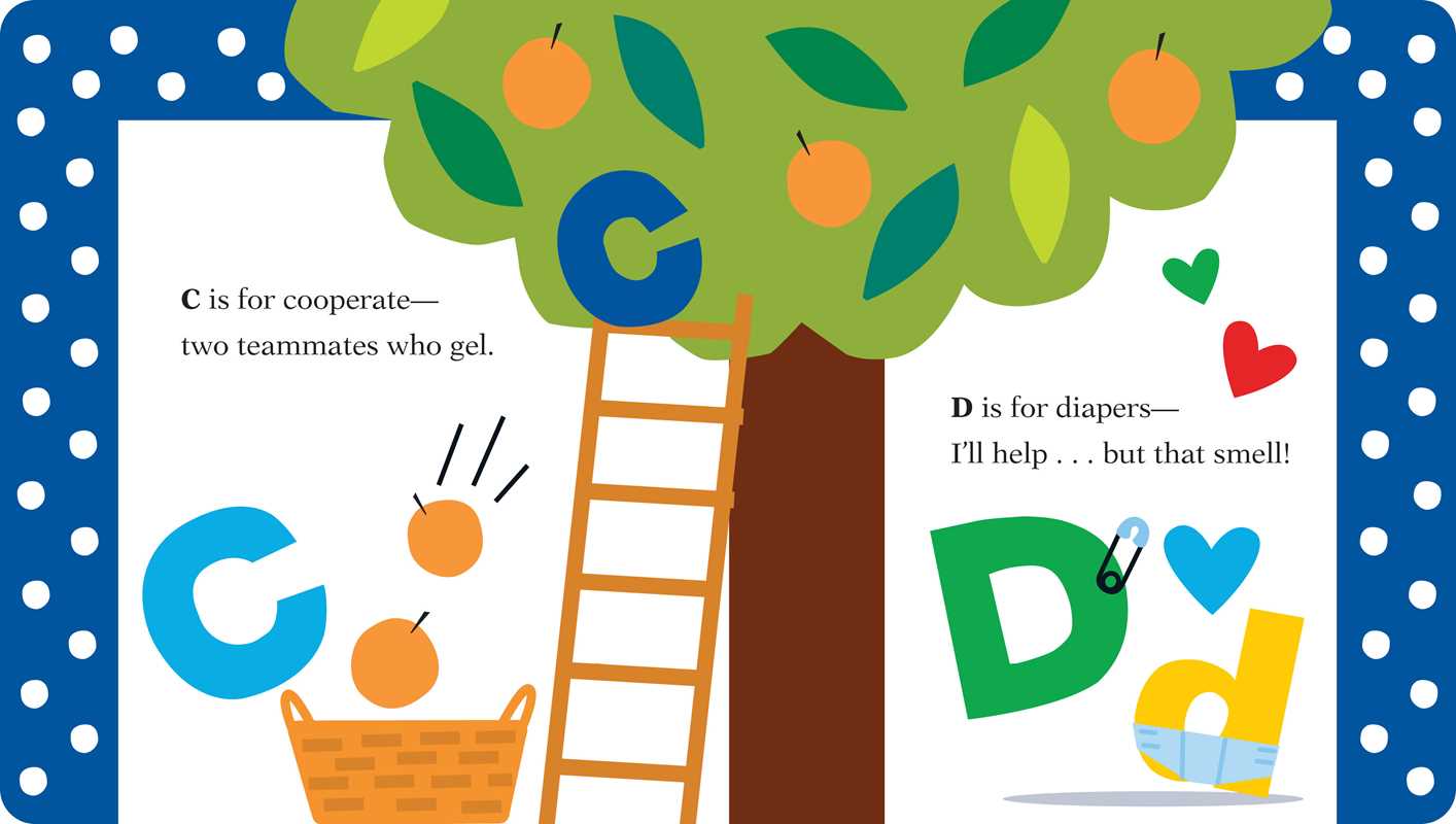 Illustration of a tree with letters and objects, educational content for children.