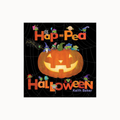 Children's book cover for 'Hap-Pea Halloween' by Keith Baker, featuring a large glowing jack-o'-lantern on a black spiderweb background with colorful cartoon creatures and orange title text.