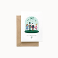 Nutcracker themed greeting card on a white background