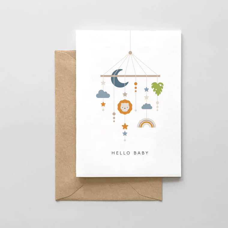 mobile card on brown envelope