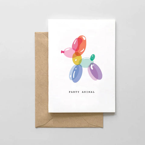 ballon animal card on envelope