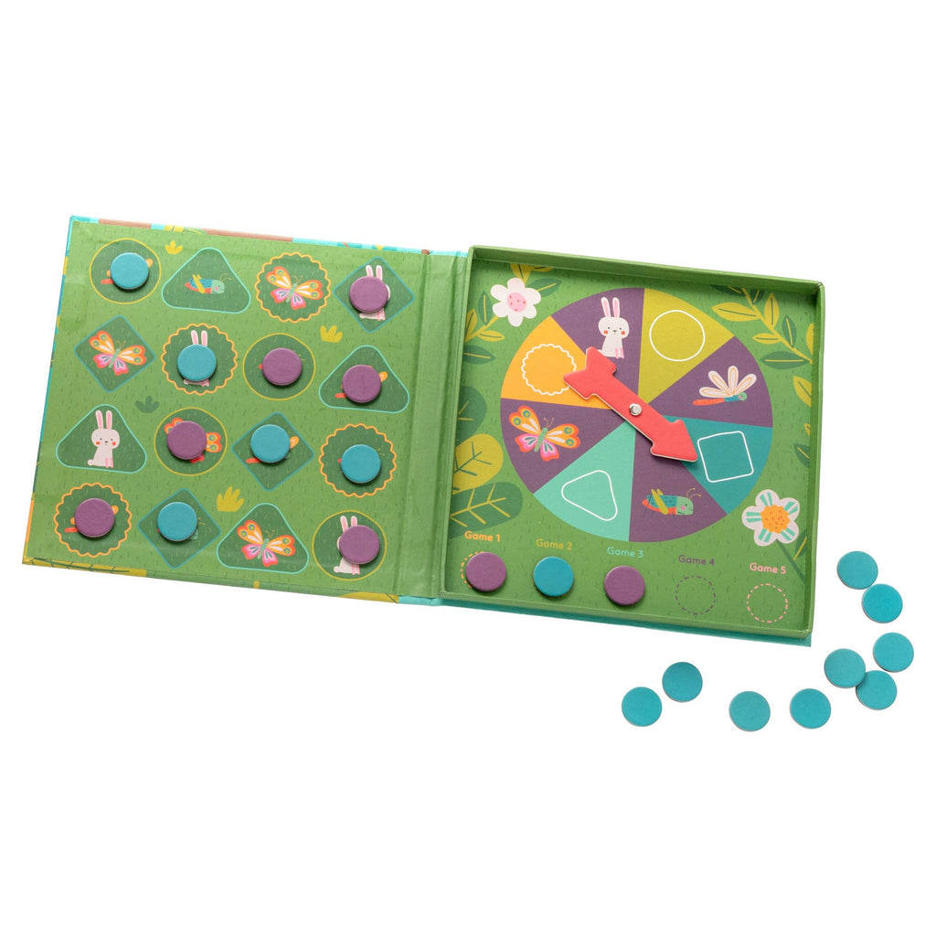 Children's educational book with interactive elements on a white background