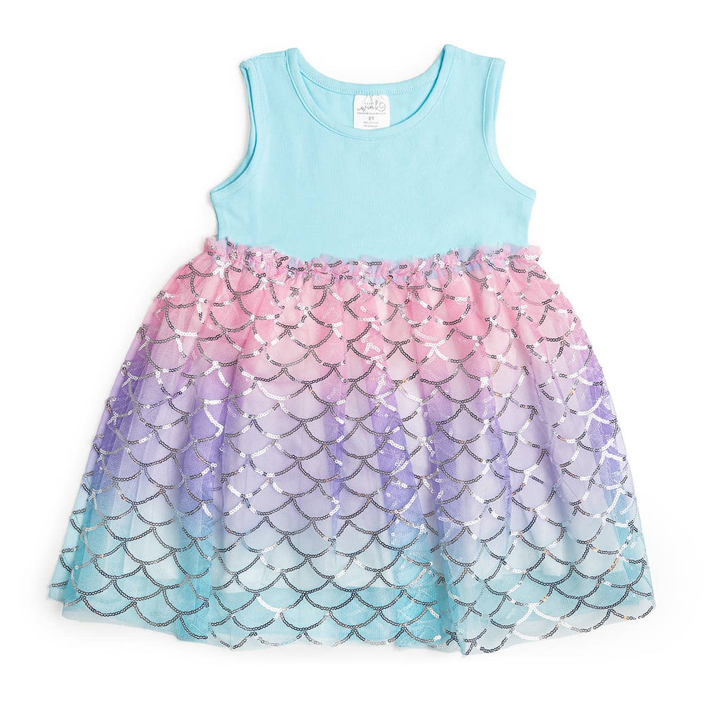 Sweet Wink - Sparkling Mermaid Tank Tutu Dress - Kids Clothing - Summer