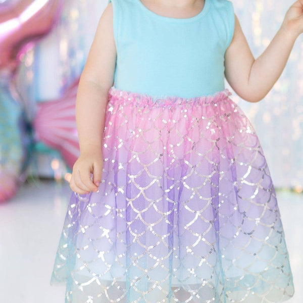 Sweet Wink - Sparkling Mermaid Tank Tutu Dress - Kids Clothing - Summer