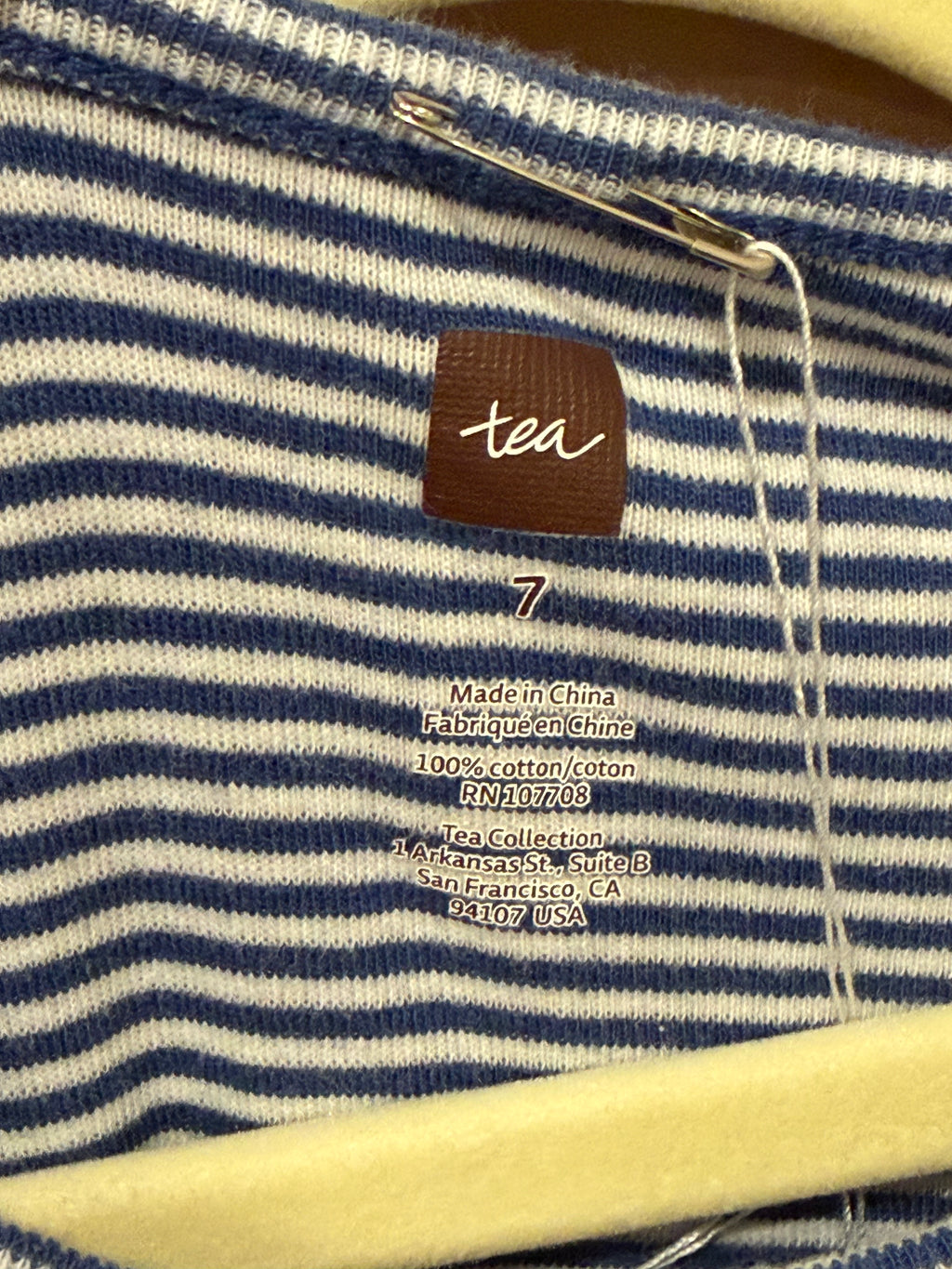Tea Collection - Blue Stripe Floral Dress - Size 7
