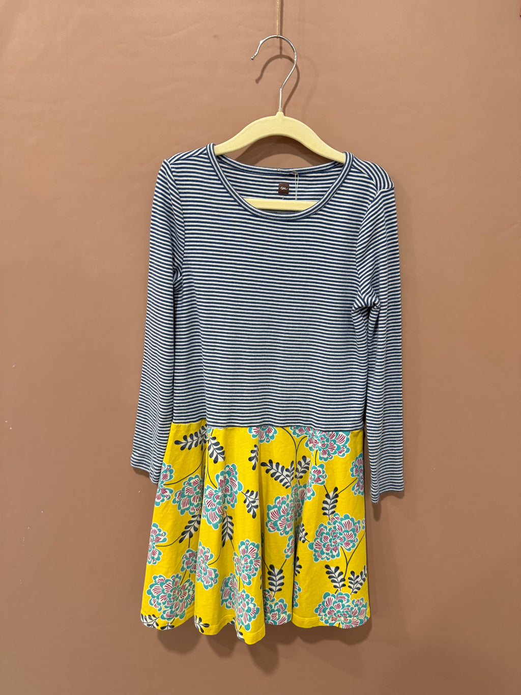 Tea Collection - Blue Stripe Floral Dress - Size 7