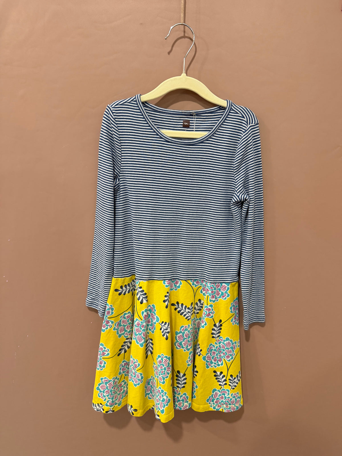 Tea Collection - Blue Stripe Floral Dress - Size 7
