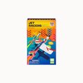 Jet Racers Magnetic toy set box on a plain white background, featuring colorful illustrated jet airplanes and a blue/orange gradient design.