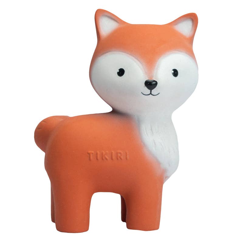 Fox-shaped toy with 'Tikiri' branding on a white background