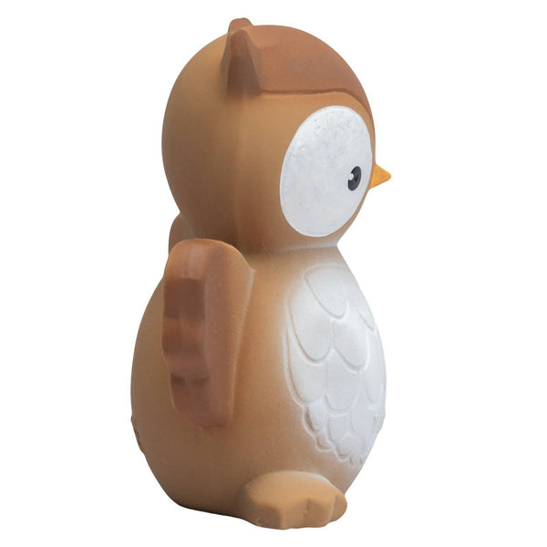 Brown owl-shaped object on a white background