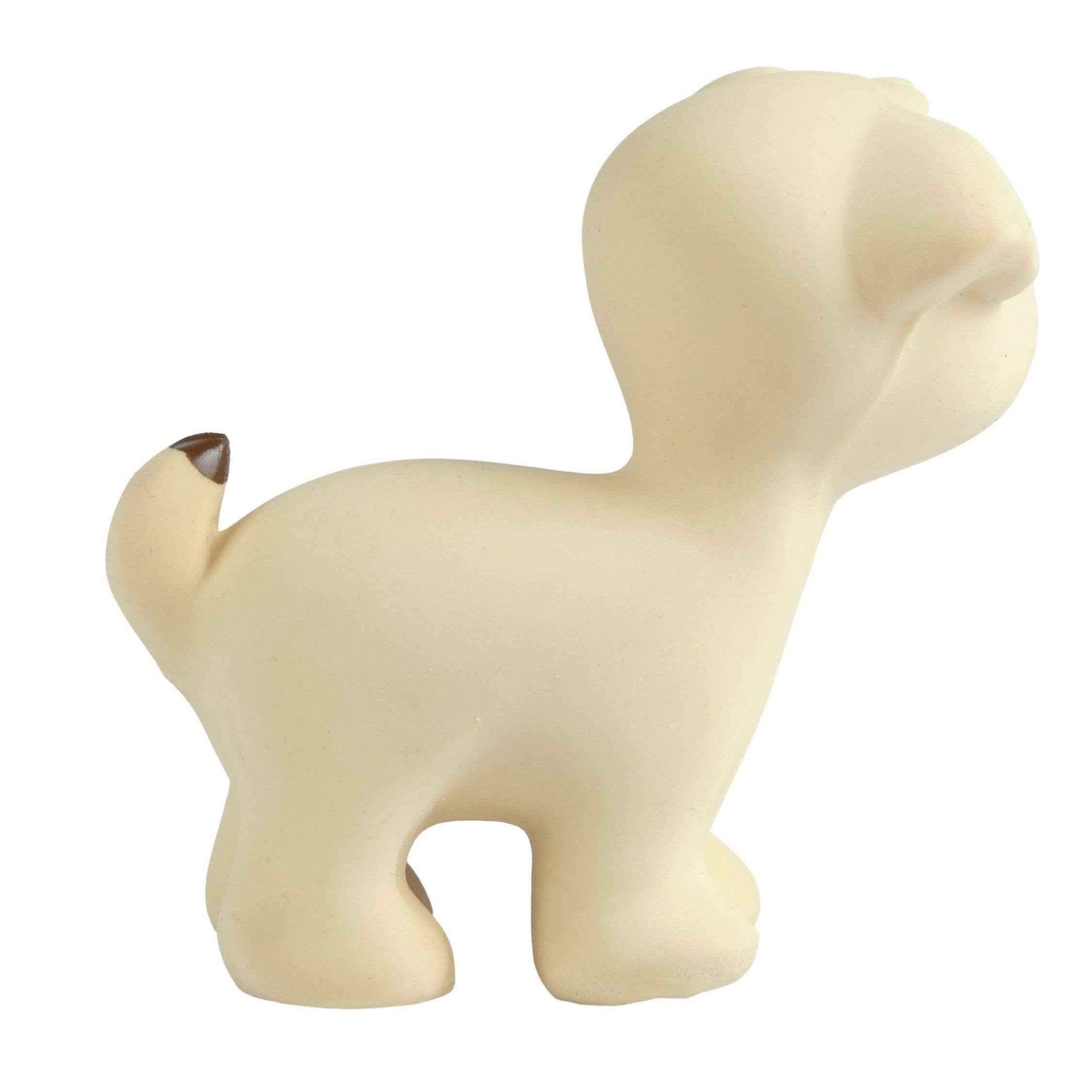 Beige dog-shaped object on a white background
