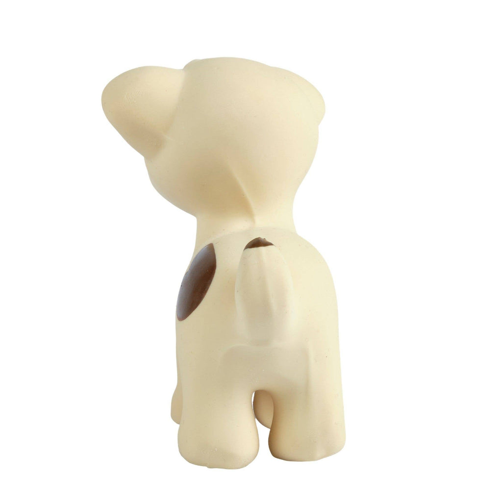 Beige dog-shaped object on a white background