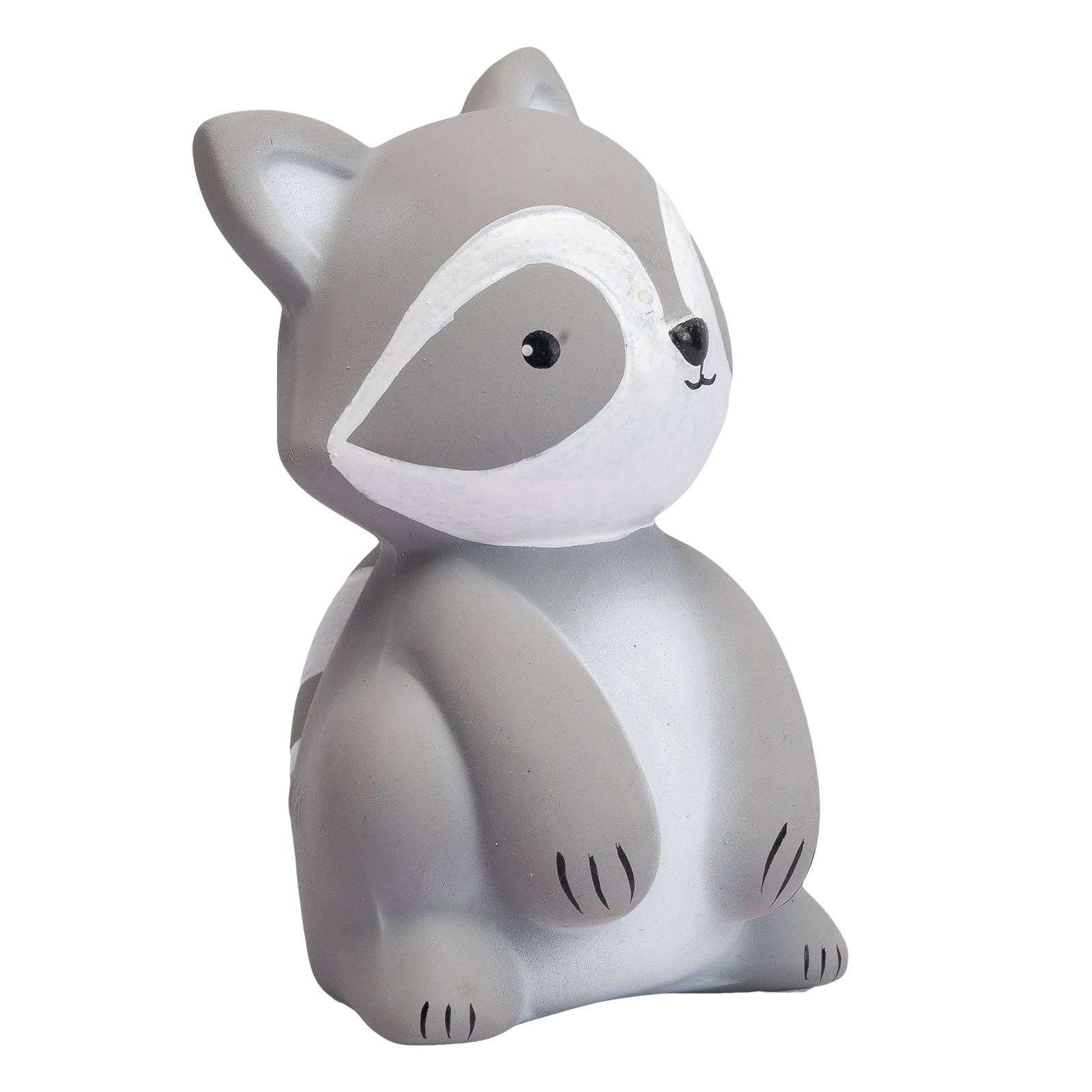 Inflatable raccoon toy on a white background