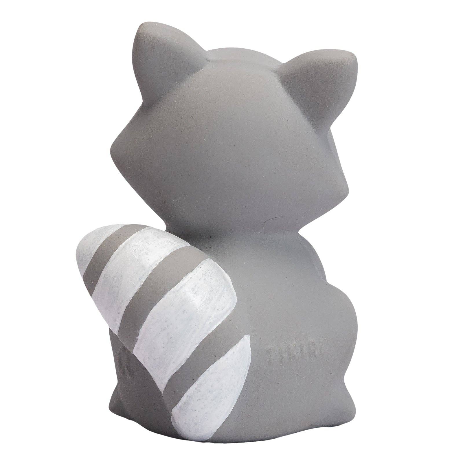Gray cat-shaped container with striped pattern on a white background