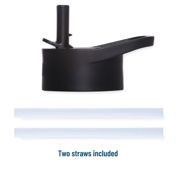 Black straw attachment with two straws included on a white background