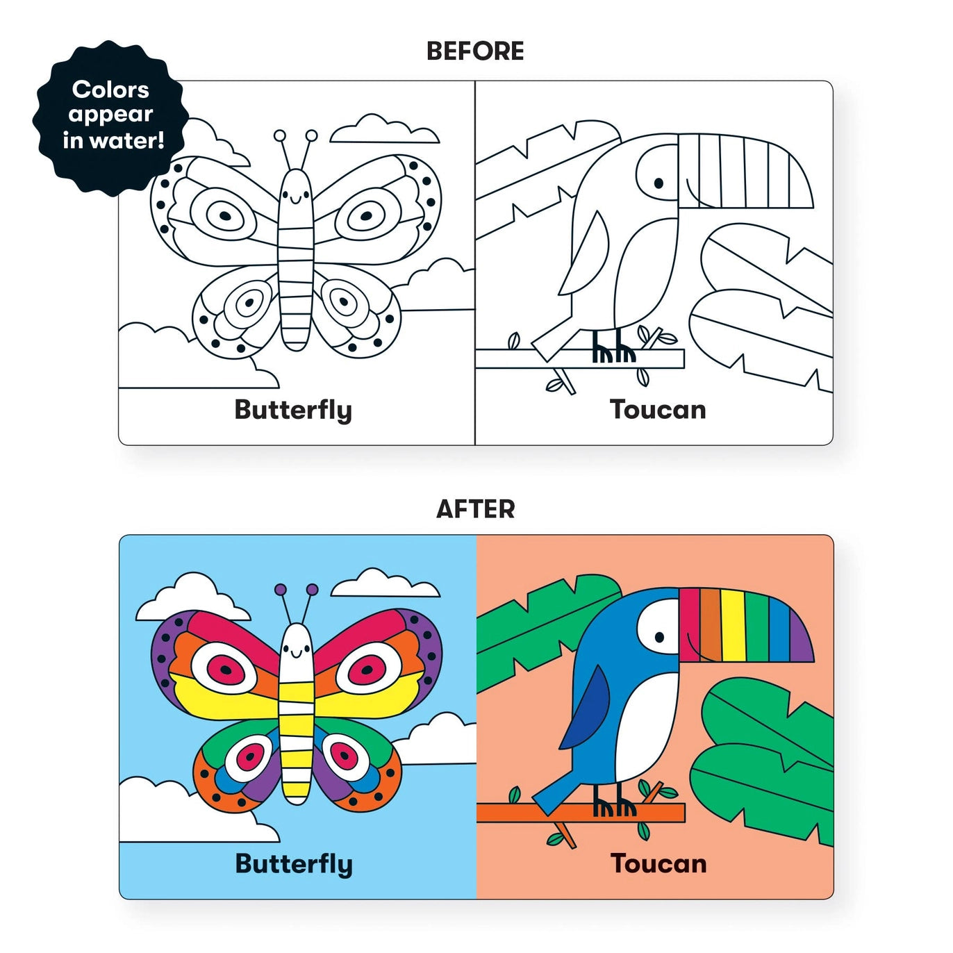 Mudpuppy - Wild Rainbow Color Magic Bath Book