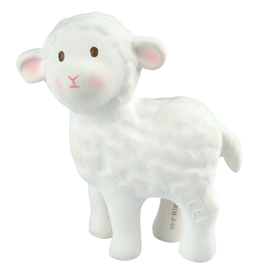 Tikiri Toys - Bahbah the Lamb Organic Rubber Teether, Rattle & Bath Toy
