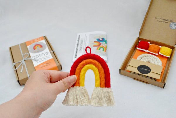 DIY Bright and Bold Small Macrame Rainbow Craft Kit