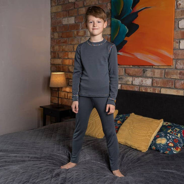 Long Sleeve Crew Neck Pullover Shirt 250 Merino Grey