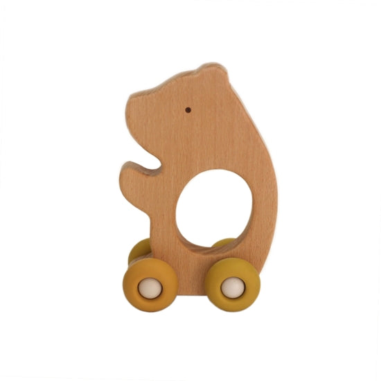 Wooden Teething Push Toy - Bear