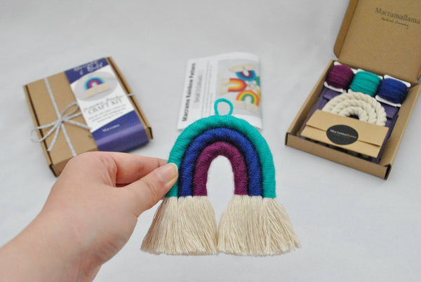 DIY Bright and Bold Small Macrame Rainbow Craft Kit