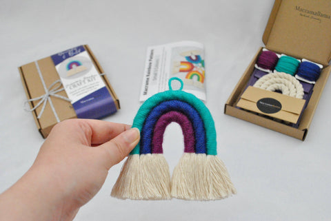 DIY Bright and Bold Small Macrame Rainbow Craft Kit