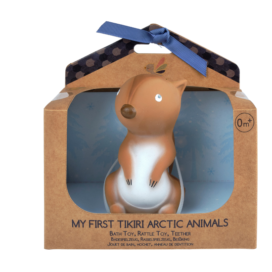 Tikiri Toys - Arctic Squirrel Organic Rubber Teether