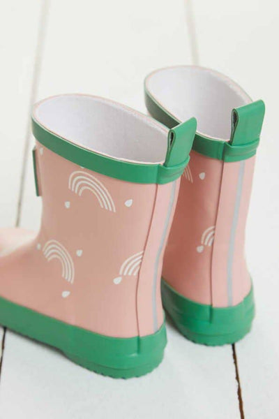 Pink Rainbow Colour-Changing Kids Wellies