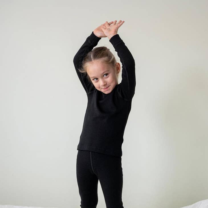 Menique - Long Sleeve Crew Neck Pullover Shirt 250 - Merino Black