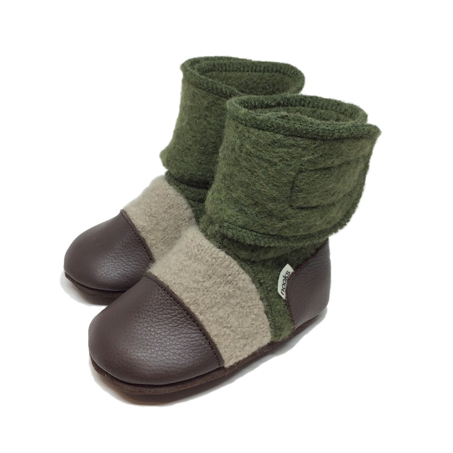 Coastal Forest Felted Wool Booties