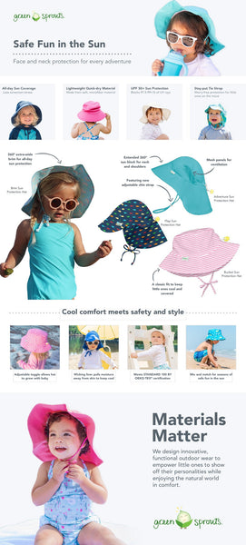 UPF 50+ Eco Brim Hat - White 2T-4T