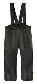 gray boiled wool trousers on a white background