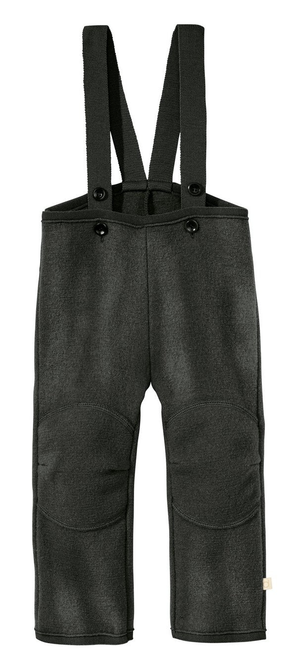 gray boiled wool trousers on a white background