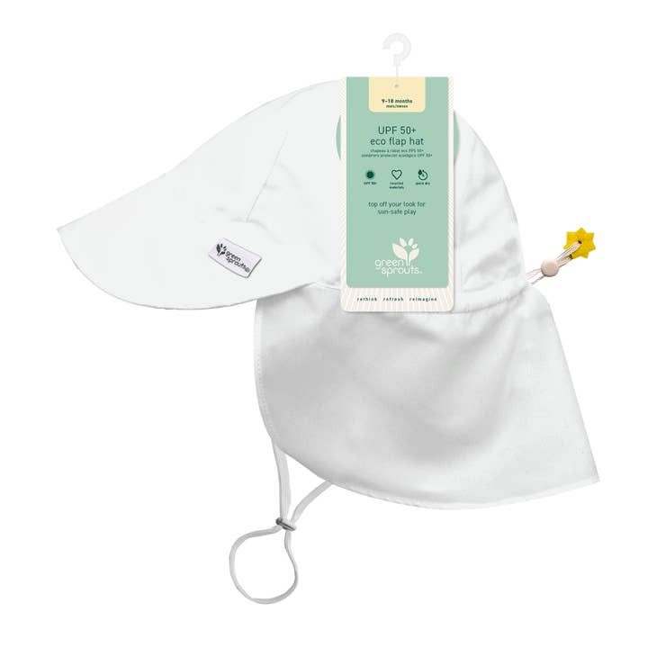 UPF50+ Eco Flap Hat - White