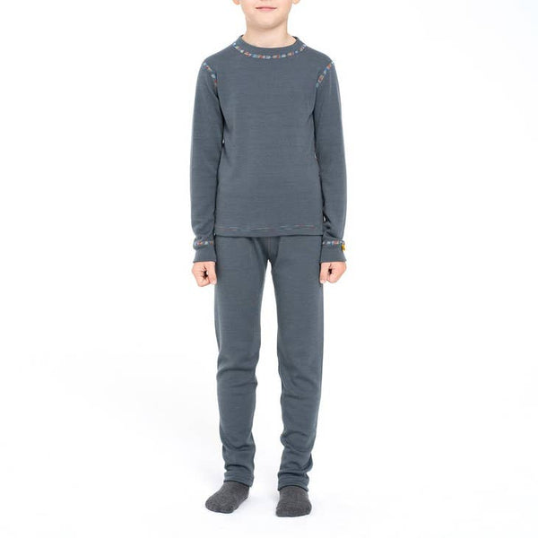 Long Sleeve Crew Neck Pullover Shirt 250 Merino Grey