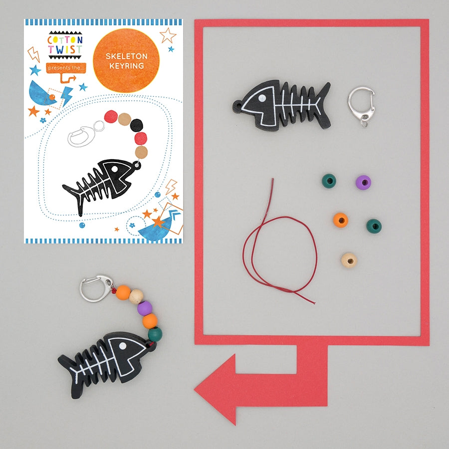 Cotton Twist - Make Your Own Halloween Skeleton Keyring